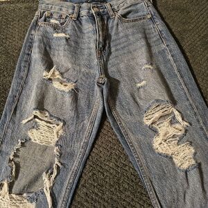 Aeropostale: Ladies Distressed Mom Jeans, Size 000. Worn Once, Asking $20